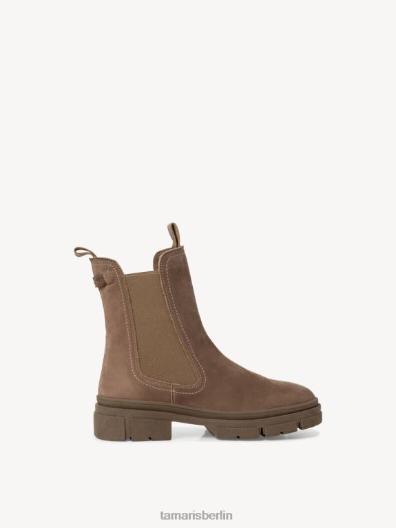 de Tamaris Frauen Chelsea-Stiefel aus Leder – Braun/Pfeffer-Nubukleder 0LHV4589 Schuhe