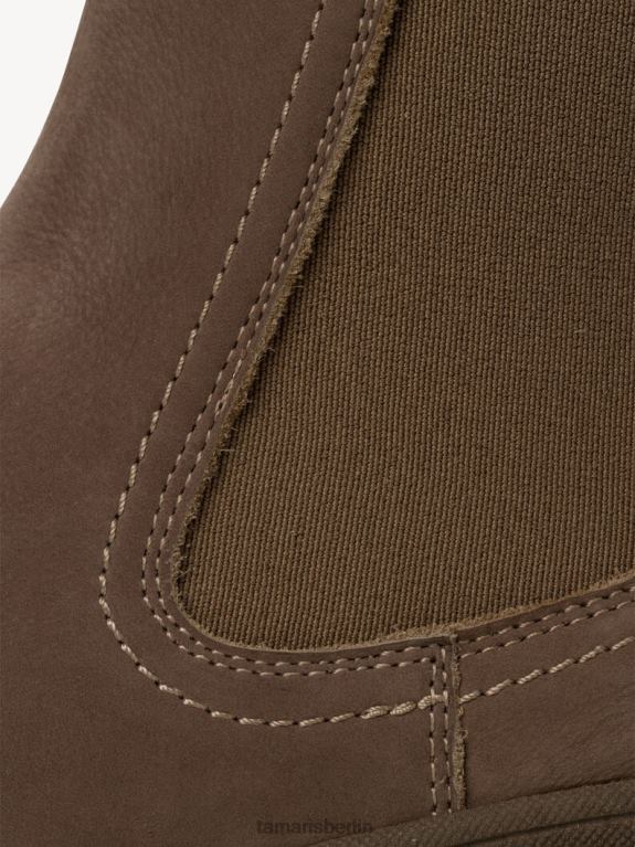 de Tamaris Frauen Chelsea-Stiefel aus Leder – Braun/Pfeffer-Nubukleder 0LHV4589 Schuhe
