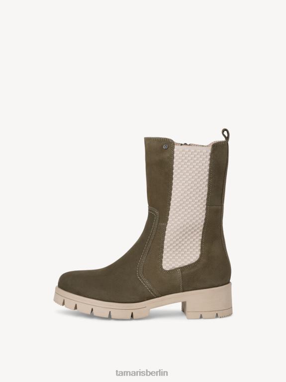 de Tamaris Frauen Chelsea-Stiefel aus Leder – Grün/Khaki 0LHV41292 Schuhe