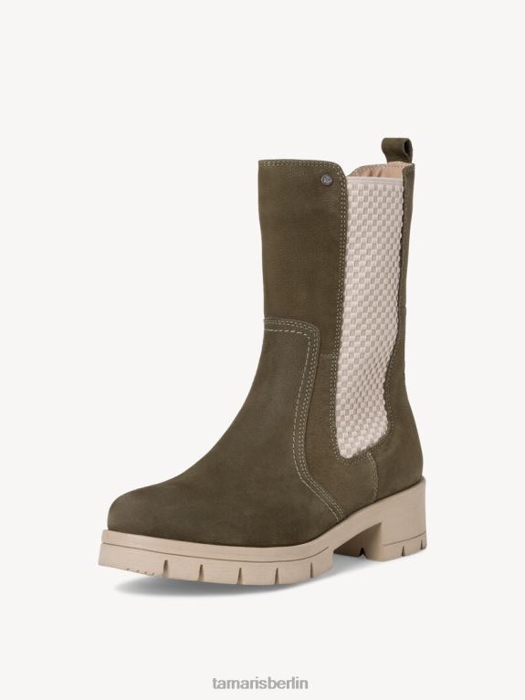 de Tamaris Frauen Chelsea-Stiefel aus Leder – Grün/Khaki 0LHV41292 Schuhe