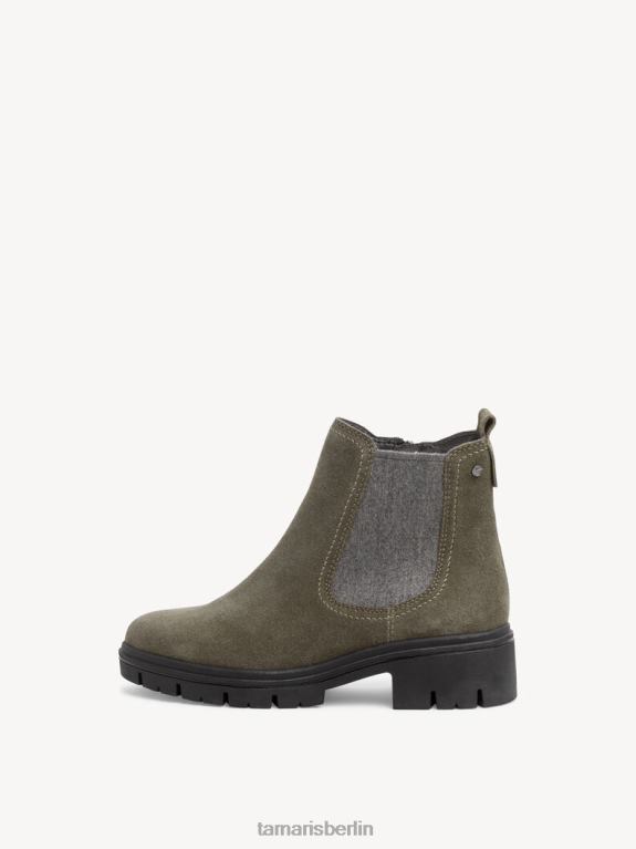 de Tamaris Frauen Chelsea-Stiefel aus Leder – Grün/Khaki 0LHV41297 Schuhe