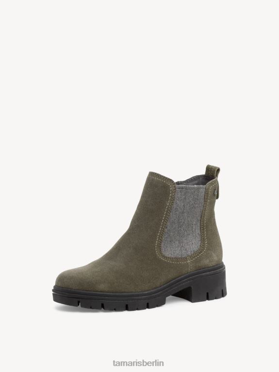 de Tamaris Frauen Chelsea-Stiefel aus Leder – Grün/Khaki 0LHV41297 Schuhe