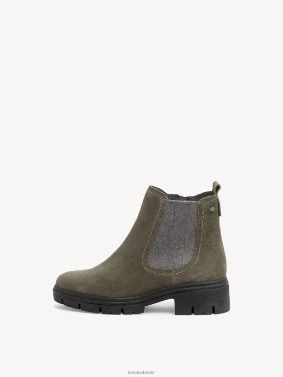 de Tamaris Frauen Chelsea-Stiefel aus Leder – Grün/Khaki 0LHV41297 Schuhe