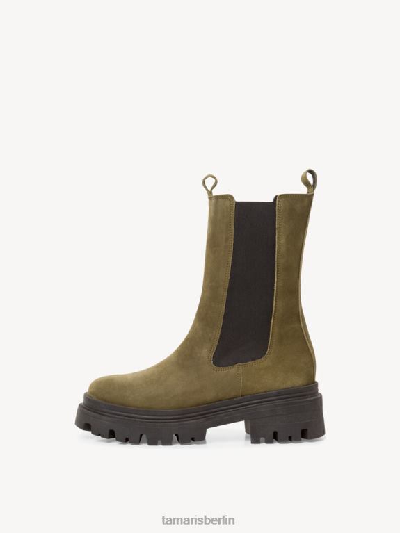 de Tamaris Frauen Chelsea-Stiefel aus Leder – Grün/Oliv 0LHV41453 Schuhe