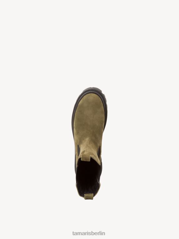 de Tamaris Frauen Chelsea-Stiefel aus Leder – Grün/Oliv 0LHV41453 Schuhe