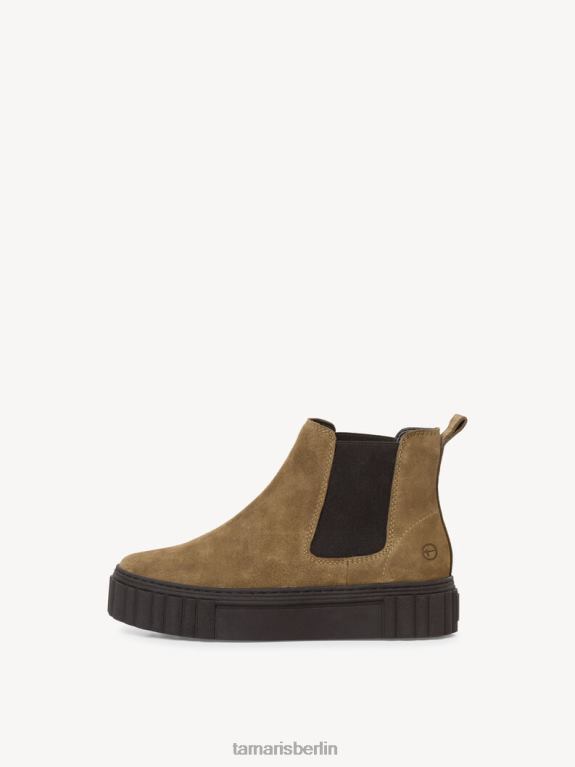 de Tamaris Frauen Chelsea-Stiefel aus Leder – Grün/Oliv 0LHV42108 Schuhe