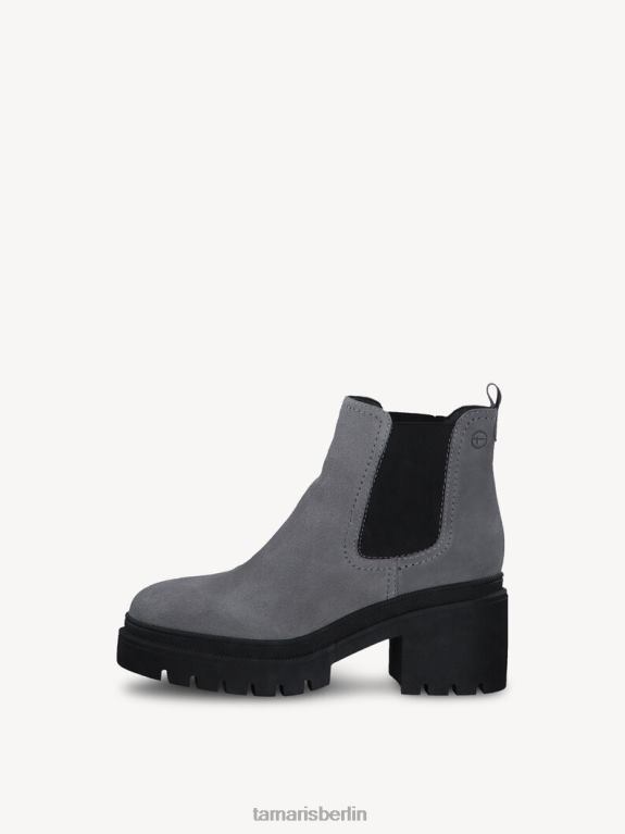 de Tamaris Frauen Chelsea-Stiefel aus Leder – Grau/Graues Wildleder 0LHV42074 Schuhe