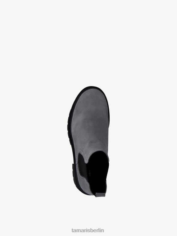 de Tamaris Frauen Chelsea-Stiefel aus Leder – Grau/Graues Wildleder 0LHV42074 Schuhe