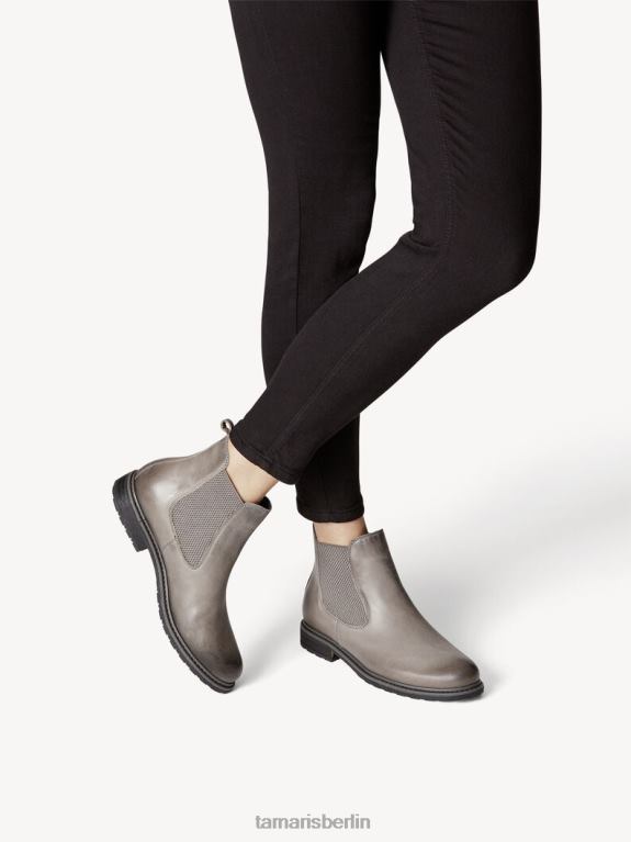 de Tamaris Frauen Chelsea-Stiefel aus Leder – Grau/Lt. graue Uni 0LHV42057 Schuhe