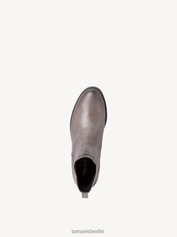 de Tamaris Frauen Chelsea-Stiefel aus Leder – Grau/Lt. graue Uni 0LHV42057 Schuhe