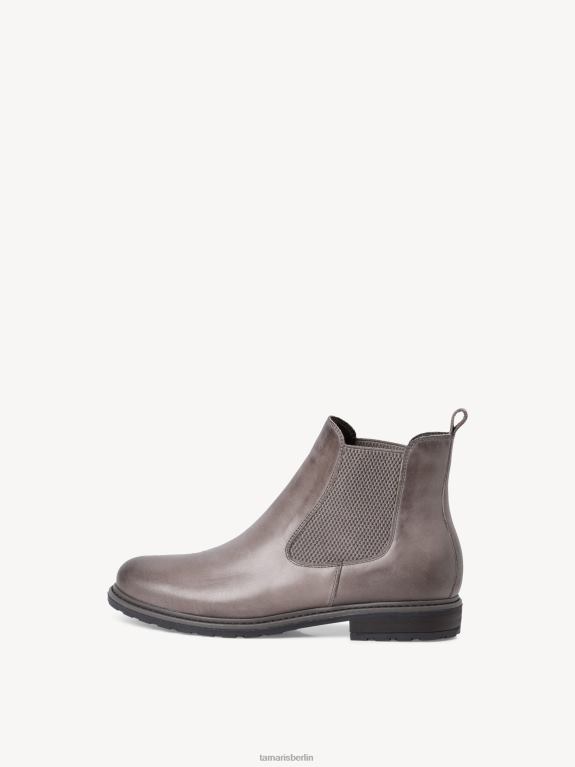 de Tamaris Frauen Chelsea-Stiefel aus Leder – Grau/Lt. graue Uni 0LHV42057 Schuhe