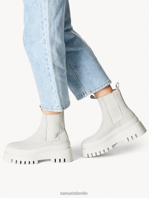 de Tamaris Frauen Chelsea-Stiefel aus Leder - Grau/Soft Grey Uni 0LHV4619 Schuhe
