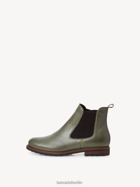 de Tamaris Frauen Chelsea-Stiefel aus Leder – Khaki/Khaki-Leder 0LHV41137 Schuhe