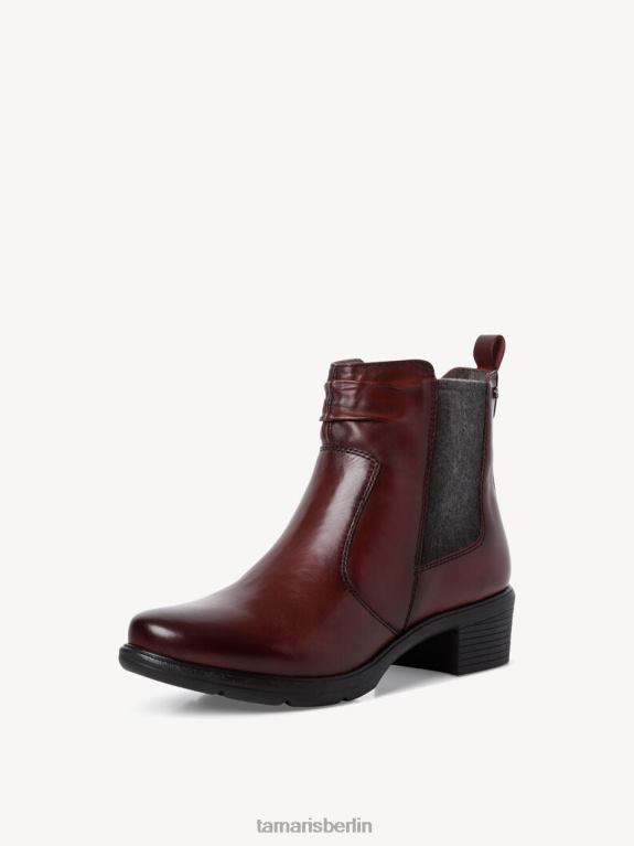 de Tamaris Frauen Chelsea-Stiefel aus Leder – Rot/Bordeaux 0LHV41391 Schuhe