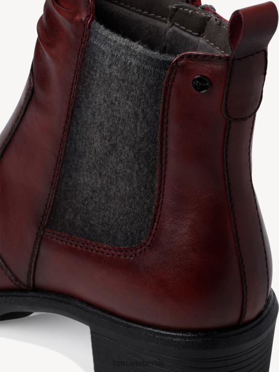 de Tamaris Frauen Chelsea-Stiefel aus Leder – Rot/Bordeaux 0LHV41391 Schuhe