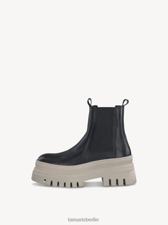de Tamaris Frauen Chelsea-Stiefel aus Leder – Schwarz/Schwarz. 0LHV4539 Schuhe