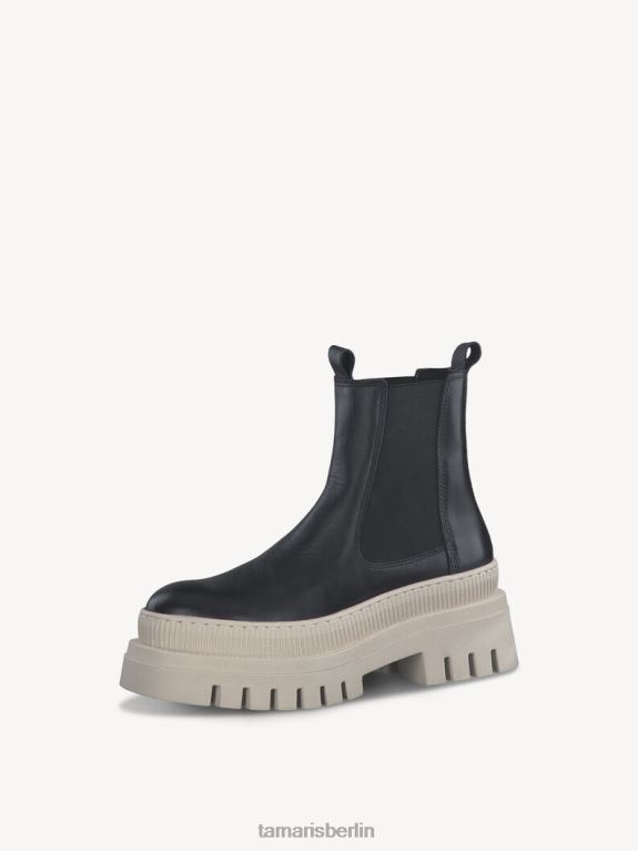 de Tamaris Frauen Chelsea-Stiefel aus Leder – Schwarz/Schwarz. 0LHV4539 Schuhe