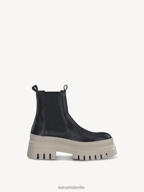 de Tamaris Frauen Chelsea-Stiefel aus Leder – Schwarz/Schwarz. 0LHV4539 Schuhe