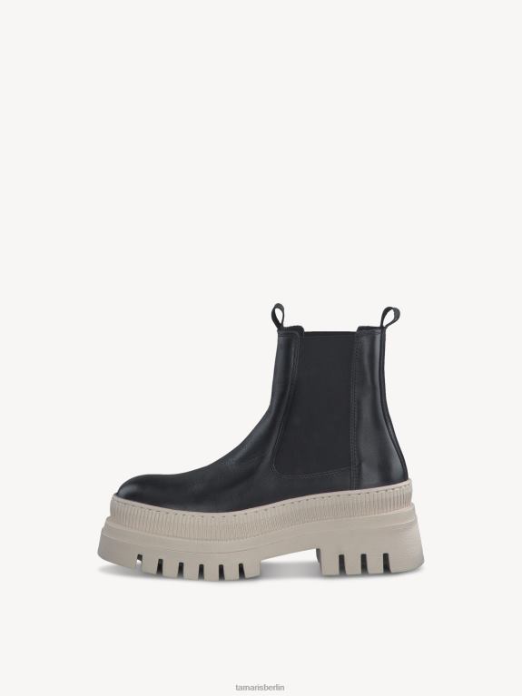 de Tamaris Frauen Chelsea-Stiefel aus Leder – Schwarz/Schwarz. 0LHV4539 Schuhe