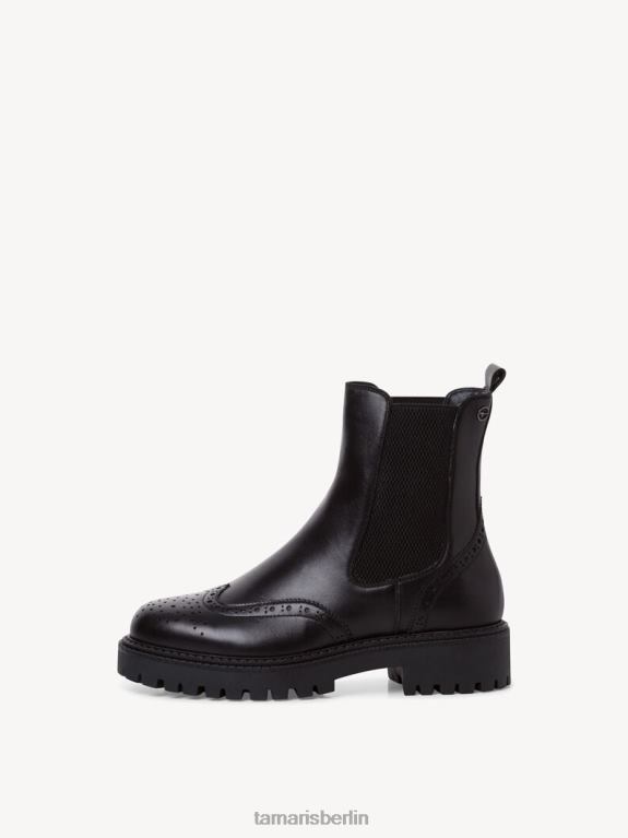 de Tamaris Frauen Chelsea-Stiefel aus Leder – Schwarz/Schwarz, Leder uni 0LHV41656 Schuhe