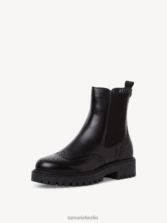 de Tamaris Frauen Chelsea-Stiefel aus Leder – Schwarz/Schwarz, Leder uni 0LHV41656 Schuhe