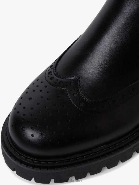de Tamaris Frauen Chelsea-Stiefel aus Leder – Schwarz/Schwarz, Leder uni 0LHV41656 Schuhe