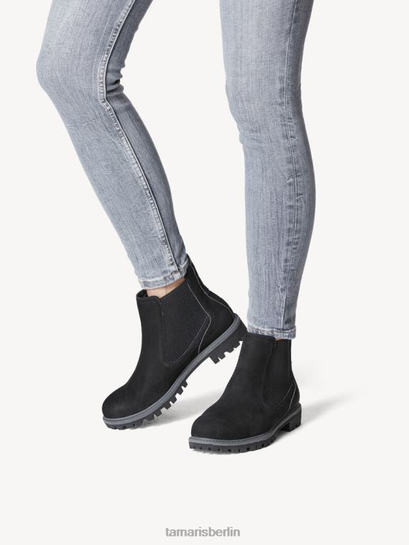 de Tamaris Frauen Chelsea-Stiefel aus Leder – Schwarz/Schwarz Uni 0LHV41585 Schuhe