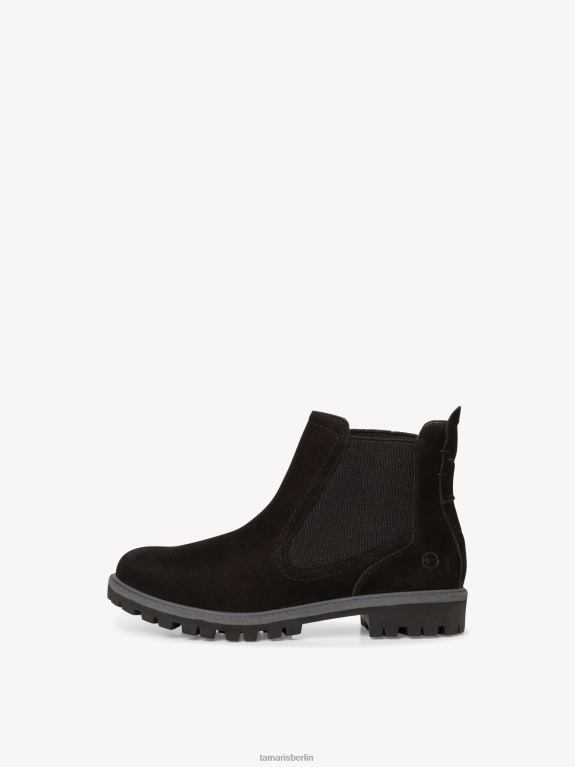 de Tamaris Frauen Chelsea-Stiefel aus Leder – Schwarz/Schwarz Uni 0LHV41585 Schuhe