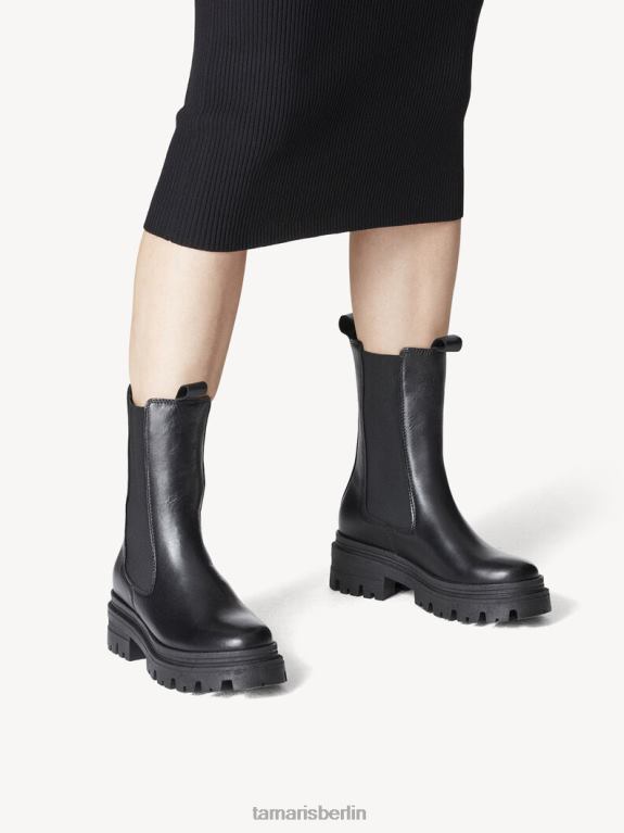de Tamaris Frauen Chelsea-Stiefel aus Leder – Schwarz/Schwarzes Leder 0LHV42031 Schuhe