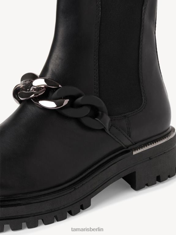 de Tamaris Frauen Chelsea-Stiefel aus Leder – Schwarz/Schwarzes Leder 0LHV4872 Schuhe