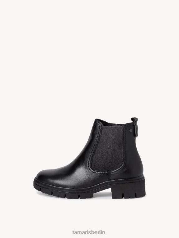 de Tamaris Frauen Chelsea-Stiefel aus Leder – Schwarz/Schwarzes Nappaleder 0LHV41387 Schuhe
