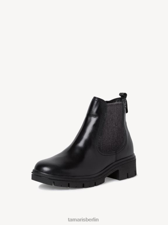 de Tamaris Frauen Chelsea-Stiefel aus Leder – Schwarz/Schwarzes Nappaleder 0LHV41387 Schuhe