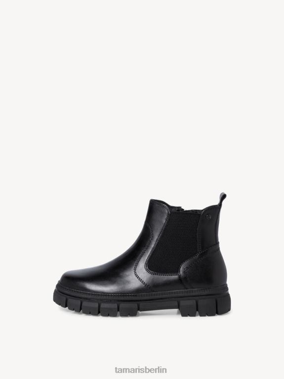 de Tamaris Frauen Chelsea-Stiefel aus Leder – Schwarz/Schwarzes Nappaleder 0LHV41608 Schuhe