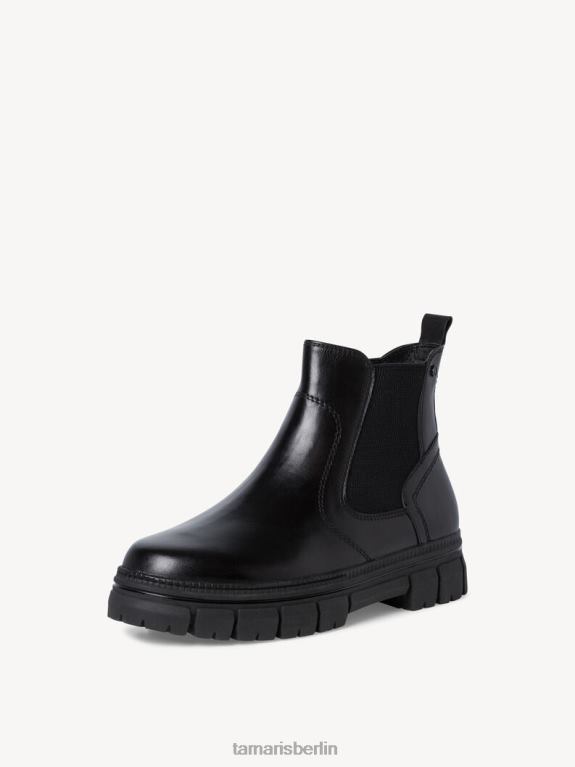 de Tamaris Frauen Chelsea-Stiefel aus Leder – Schwarz/Schwarzes Nappaleder 0LHV41608 Schuhe