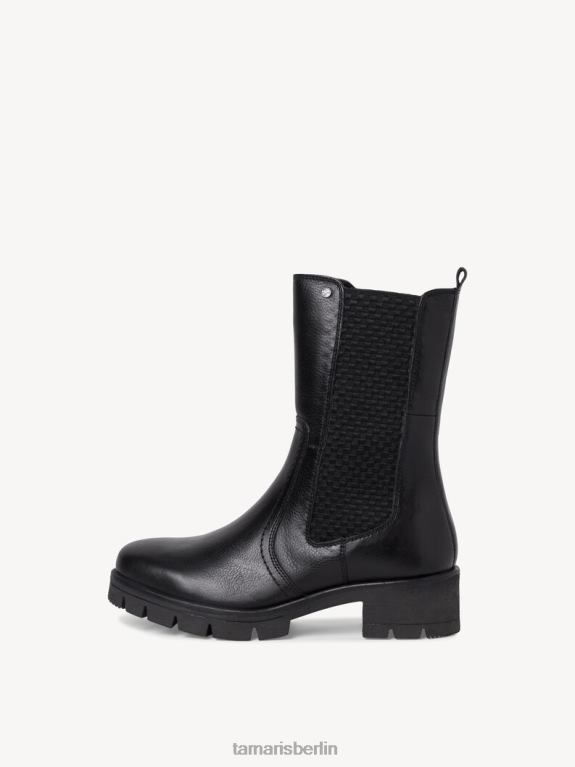 de Tamaris Frauen Chelsea-Stiefel aus Leder – Schwarz/Schwarzes Nappaleder 0LHV41619 Schuhe