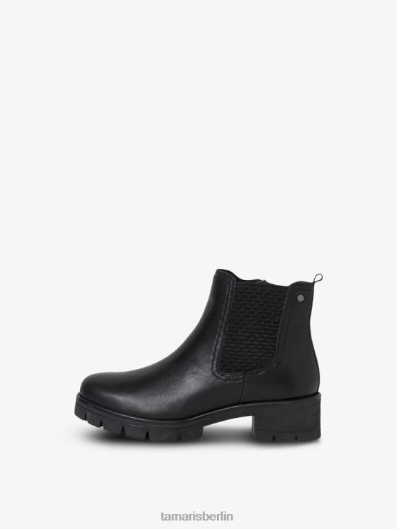 de Tamaris Frauen Chelsea-Stiefel aus Leder – Schwarz/Schwarzes Nappaleder 0LHV41631 Schuhe