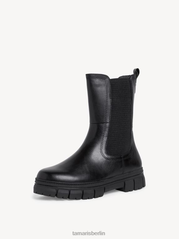 de Tamaris Frauen Chelsea-Stiefel aus Leder – Schwarz/Schwarzes Nappaleder 0LHV4234 Schuhe