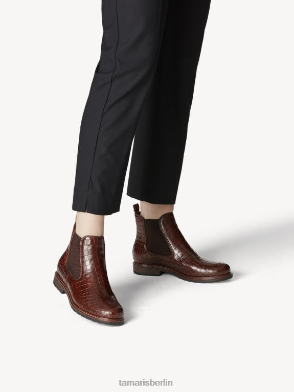 de Tamaris Frauen Chelsea-Stiefel aus Leder - braun/cogna.lea.str. 0LHV42221 Schuhe