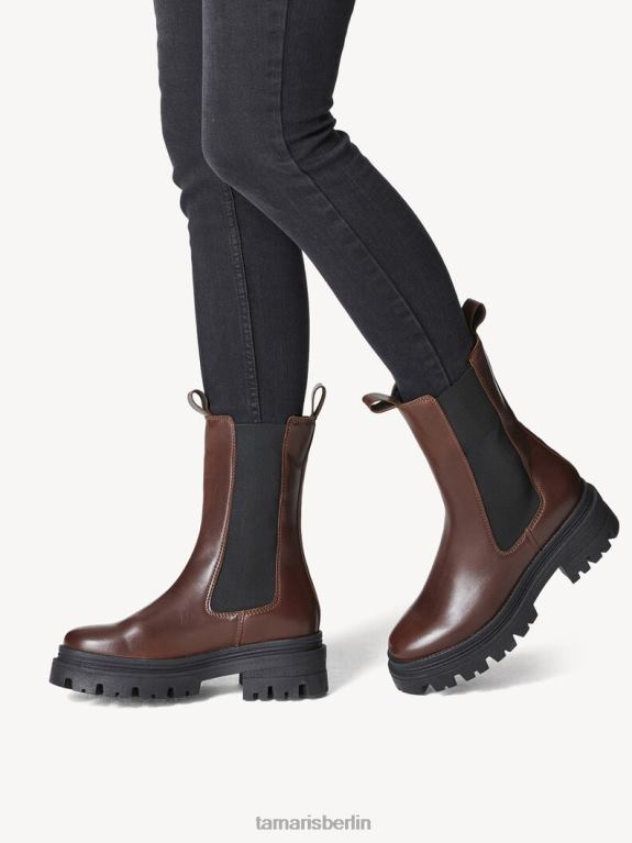 de Tamaris Frauen Chelsea-Stiefel aus Leder – braunes/cognacfarbenes Leder 0LHV4778 Schuhe