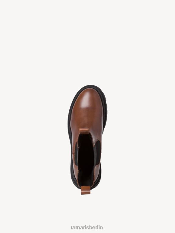 de Tamaris Frauen Chelsea-Stiefel aus Leder – braunes/cognacfarbenes Leder 0LHV4778 Schuhe