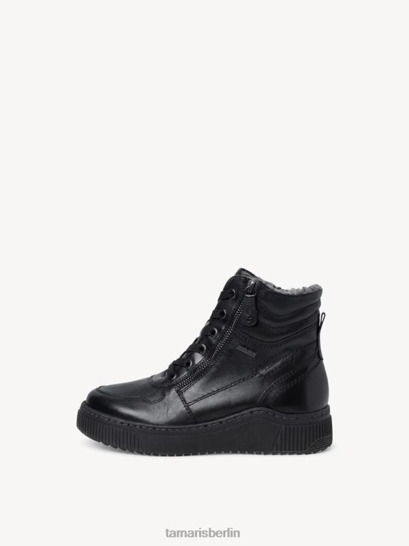 de Tamaris Frauen Lederstiefelette - Schwarz/Schwarzes Nappaleder 0LHV41041 Schuhe