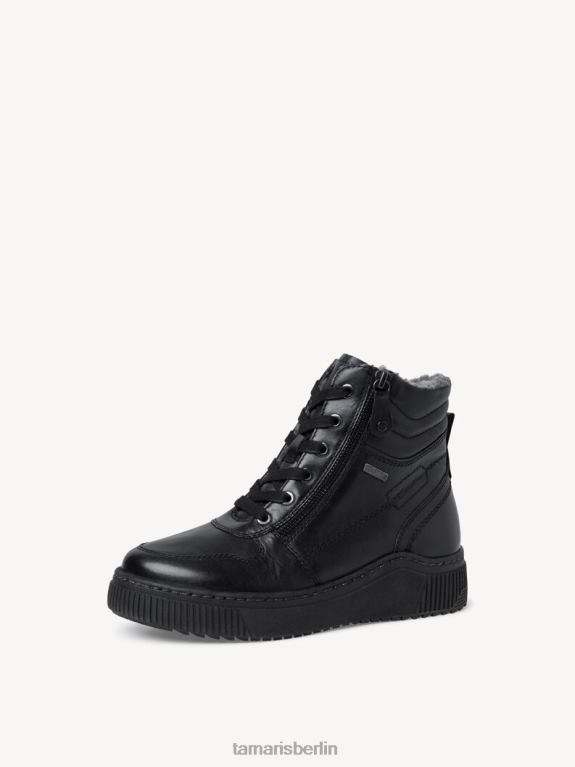 de Tamaris Frauen Lederstiefelette - Schwarz/Schwarzes Nappaleder 0LHV41041 Schuhe