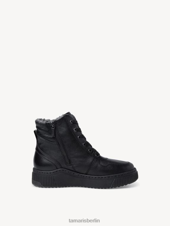 de Tamaris Frauen Lederstiefelette - Schwarz/Schwarzes Nappaleder 0LHV41041 Schuhe