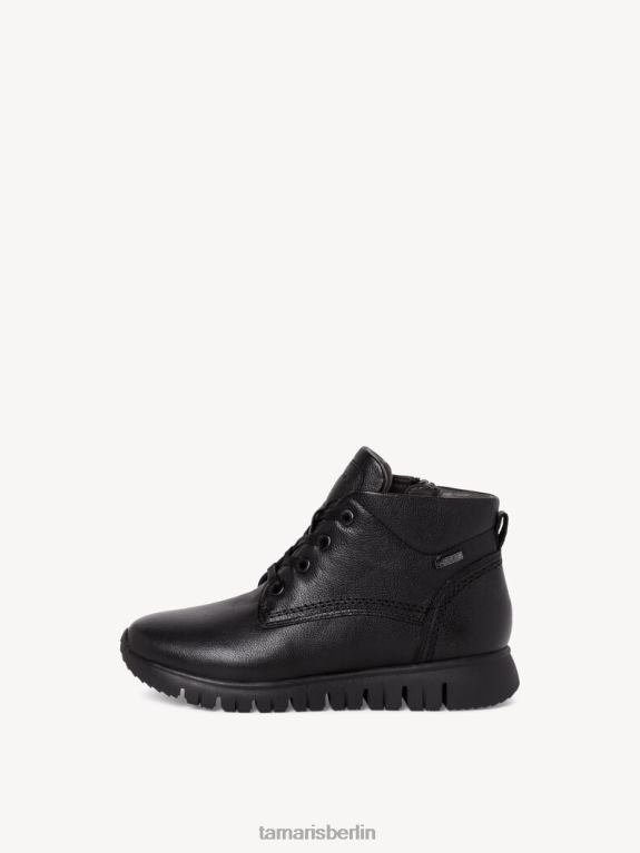de Tamaris Frauen Lederstiefelette - Schwarz/Schwarzes Nappaleder 0LHV41121 Schuhe