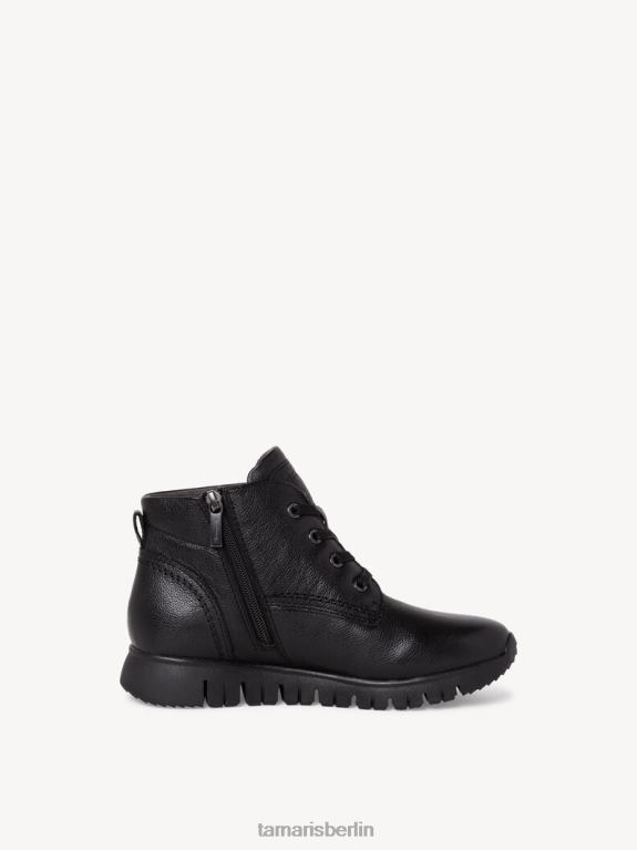de Tamaris Frauen Lederstiefelette - Schwarz/Schwarzes Nappaleder 0LHV41121 Schuhe
