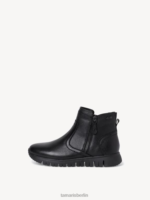 de Tamaris Frauen Lederstiefelette - Schwarz/Schwarzes Nappaleder 0LHV41220 Schuhe