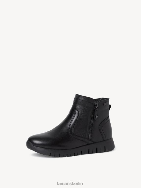 de Tamaris Frauen Lederstiefelette - Schwarz/Schwarzes Nappaleder 0LHV41220 Schuhe