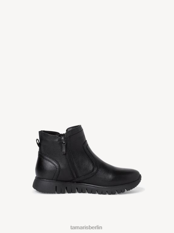 de Tamaris Frauen Lederstiefelette - Schwarz/Schwarzes Nappaleder 0LHV41220 Schuhe