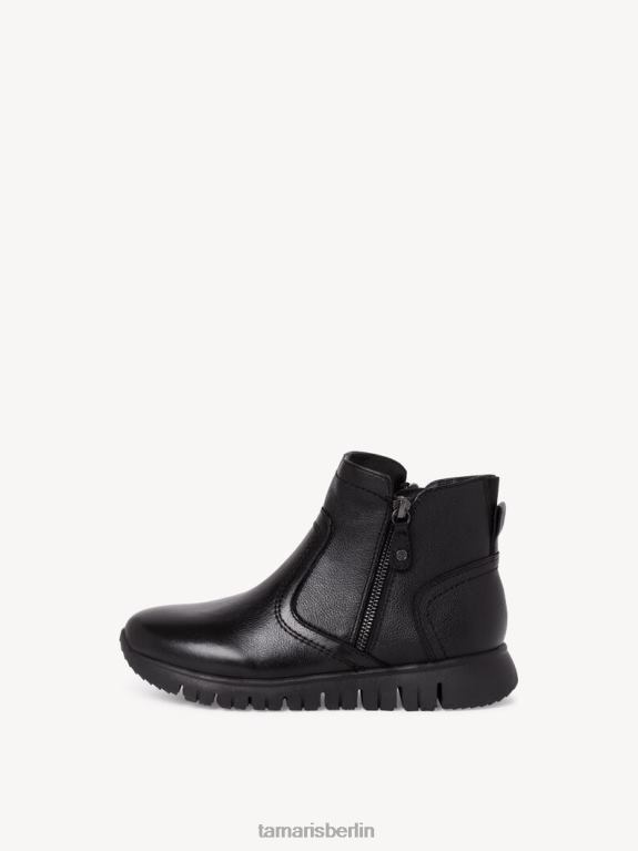 de Tamaris Frauen Lederstiefelette - Schwarz/Schwarzes Nappaleder 0LHV41337 Schuhe