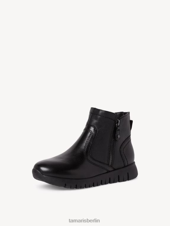 de Tamaris Frauen Lederstiefelette - Schwarz/Schwarzes Nappaleder 0LHV41337 Schuhe